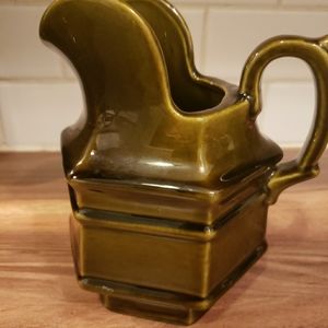 Haeger Olive Green Ceramic Pitcher #8081
